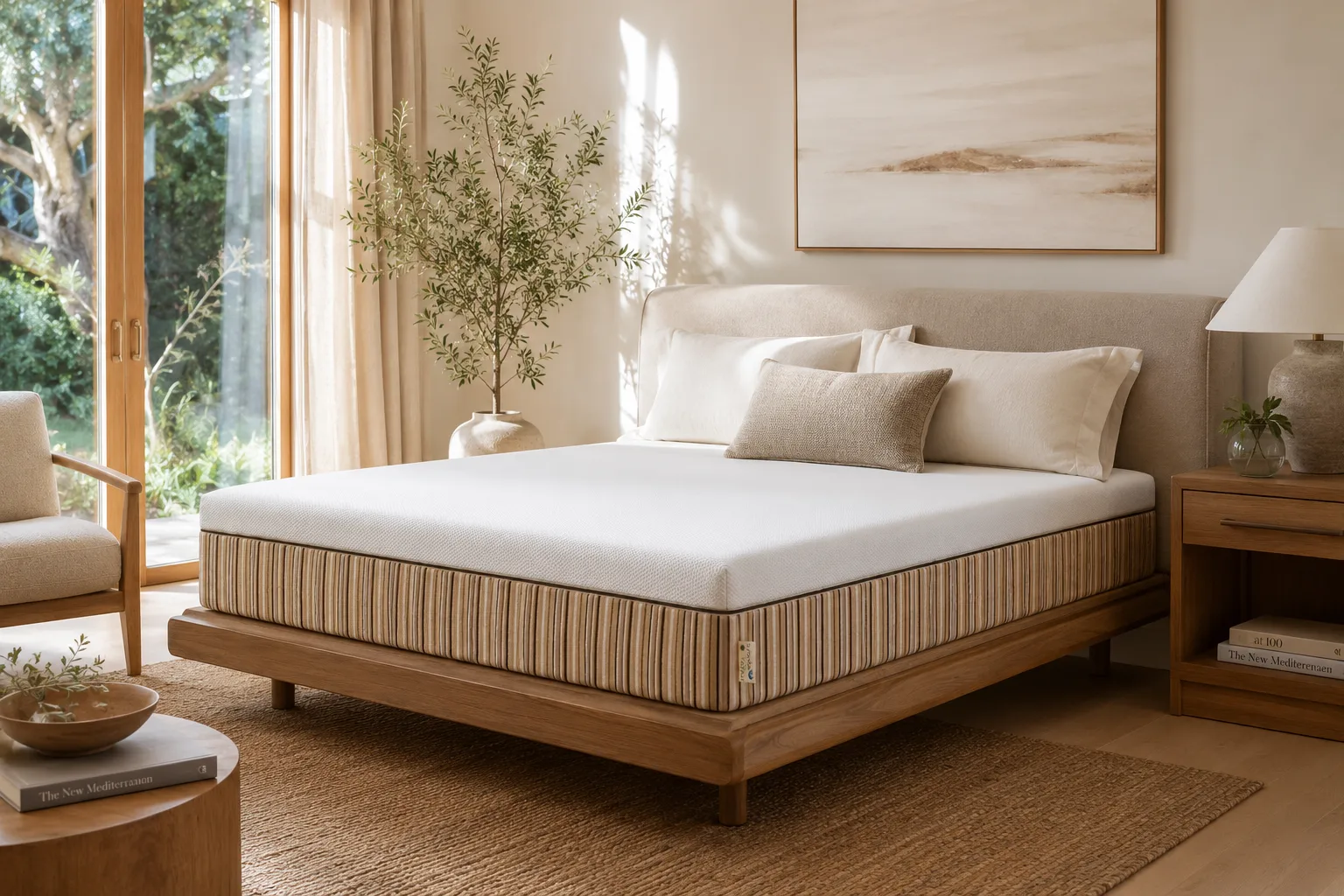 Essentia organic mattress in a bedroom